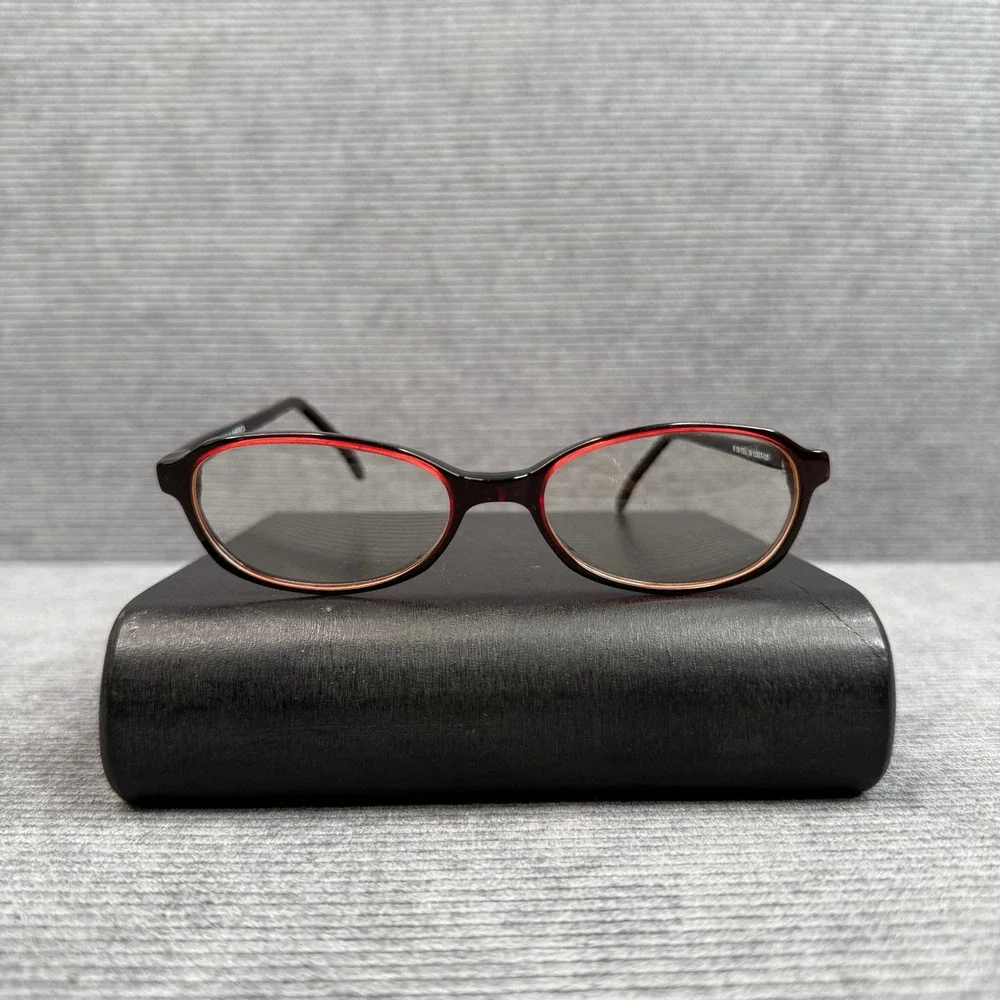 Halston‎ H 58 COL 30 Burgundy Red Oval Eyeglass Frames Made in USA Y2K